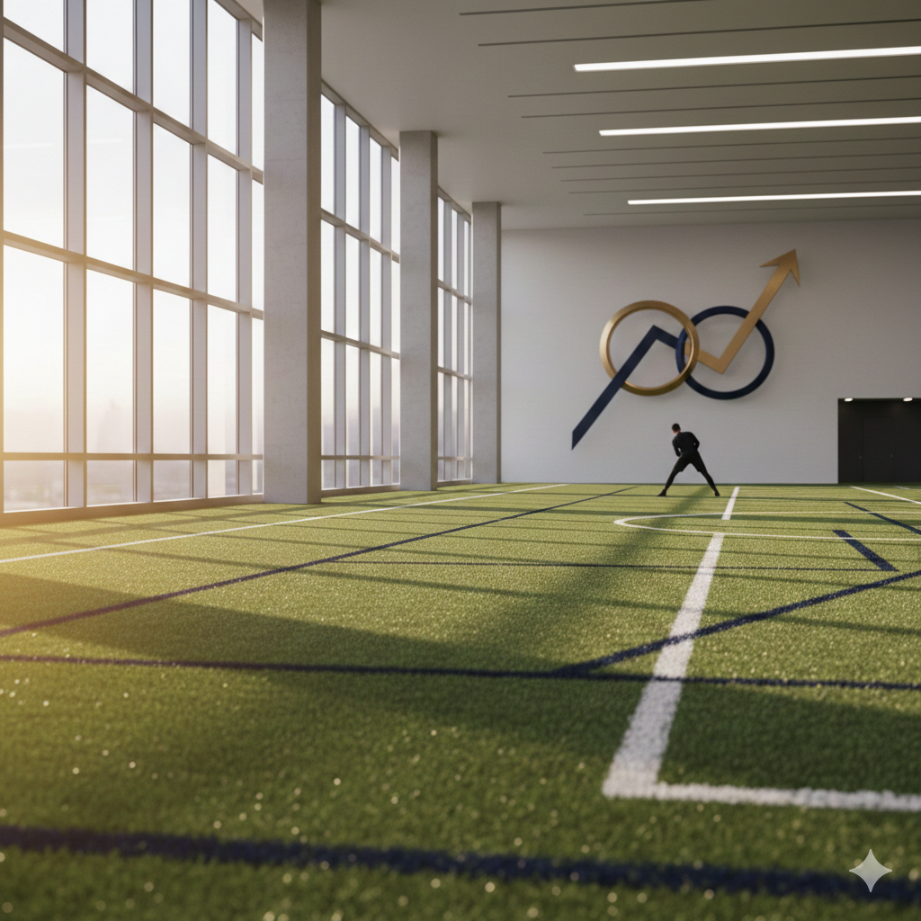 Professional athlete walking through stadium tunnel representing financial planning and career transitions